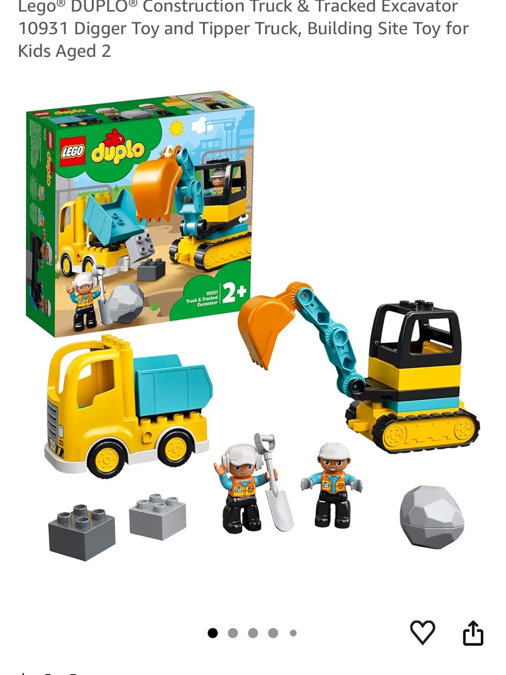 Construction Truck & Tracked Excavator - Yellow & Teal